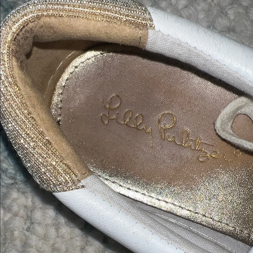 Lilly Pulitzer White Leather Women's Sneakers - Picture 4 of 6